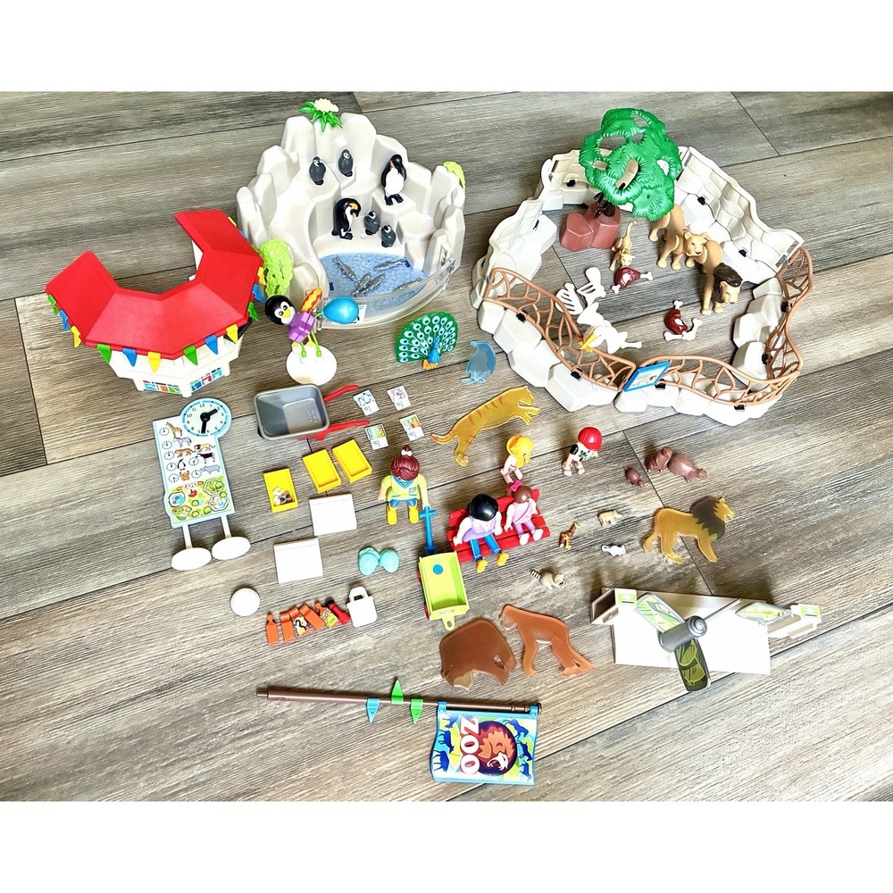 PLAYMOBIL Large City Zoo Incomplete Set + Vintage 1990s People Figures - Picture 2 of 16